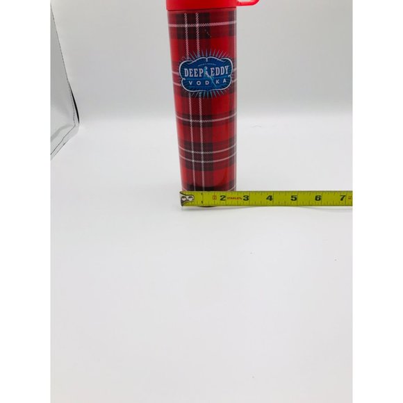 Austin’s original Deep Eddy Vodka red plaid 8 oz. thermos bottle with cup. - Picture 12 of 13